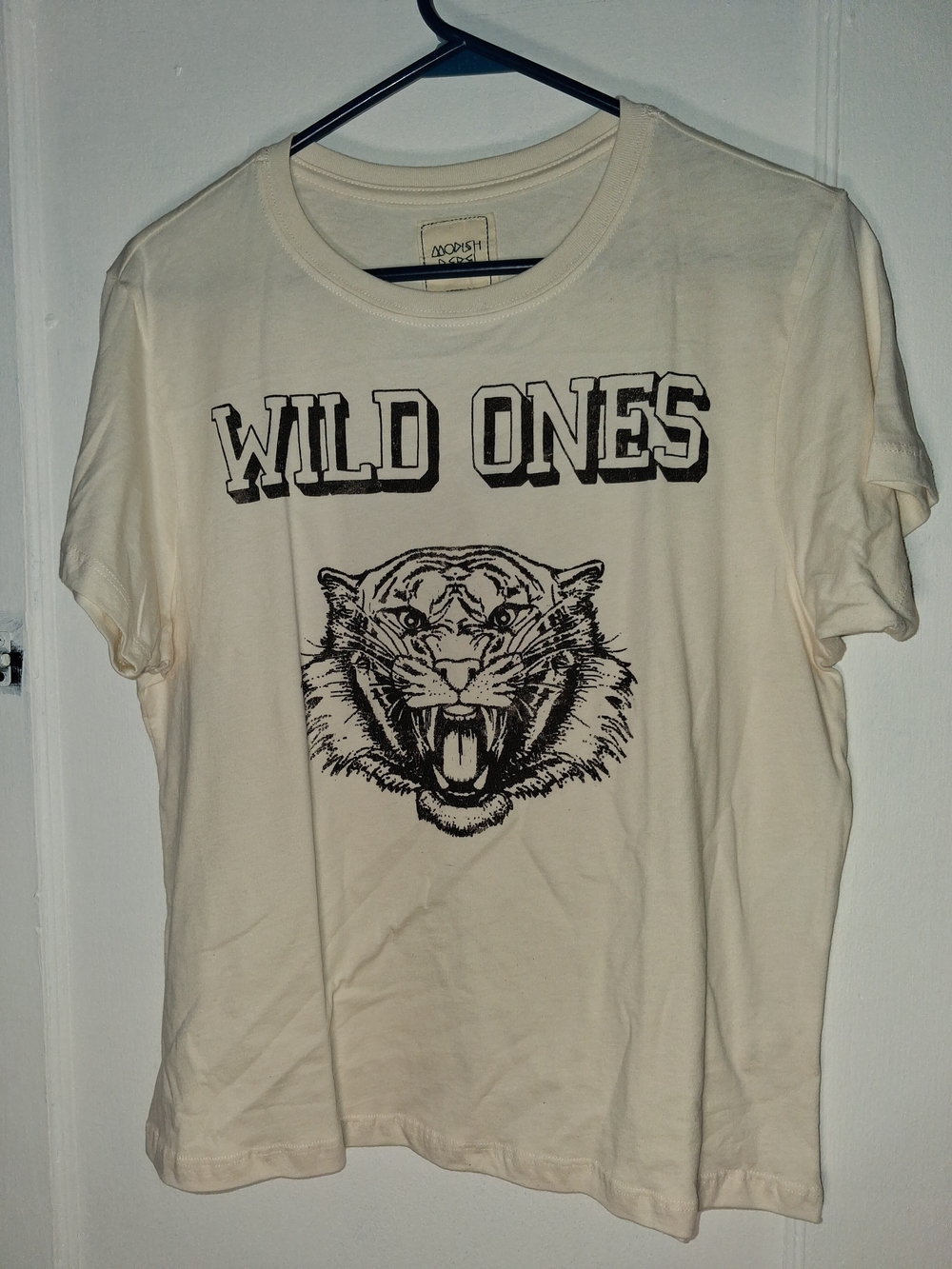 Buckle Cream 'Wild Ones' Tiger Graphic Tee Modish Rebel Size Large